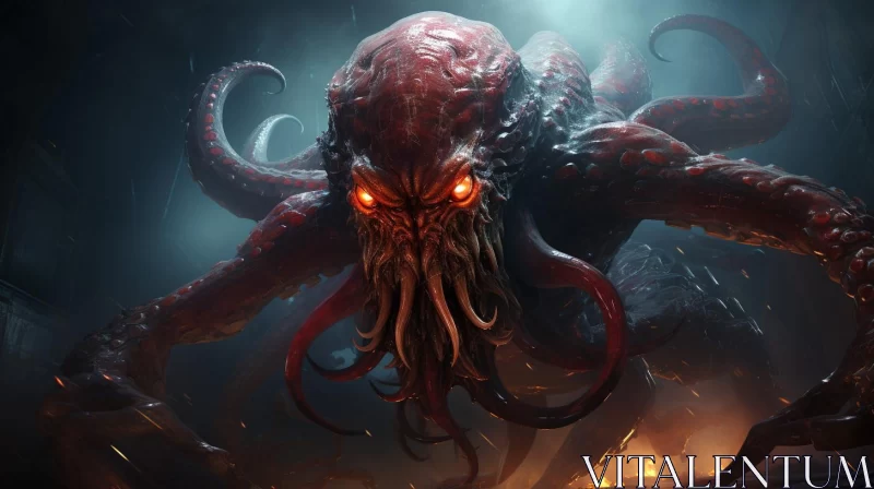 Lovecraftian Nightmare: Monstrous Seascape Artwork AI Image