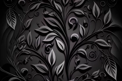Abstract Black Floral Foliage: A Dance of Shadows and Ceramic