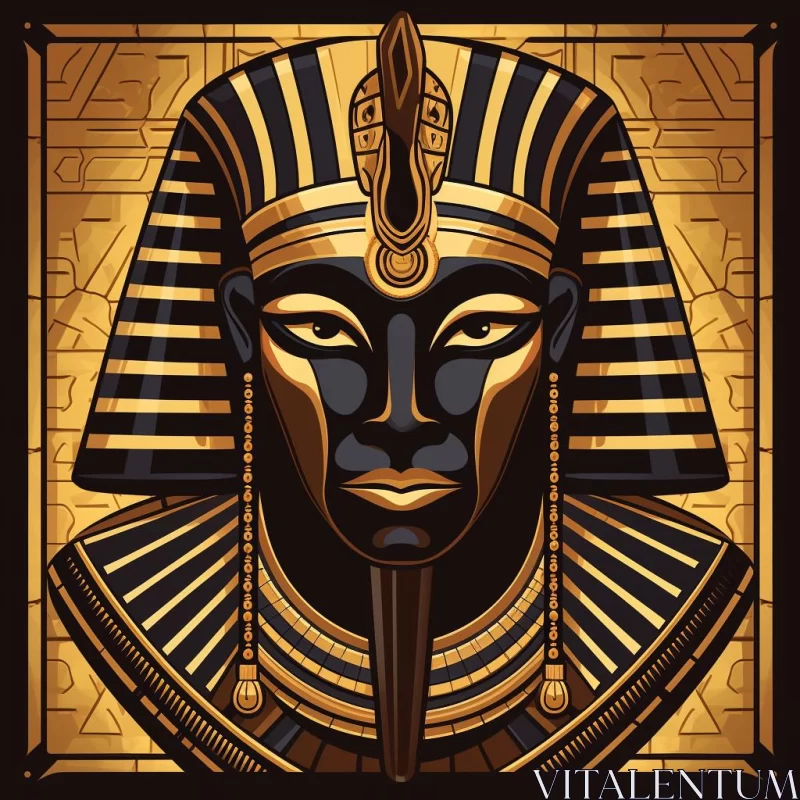 Golden Pharaoh - Pop Art Illustration AI Image