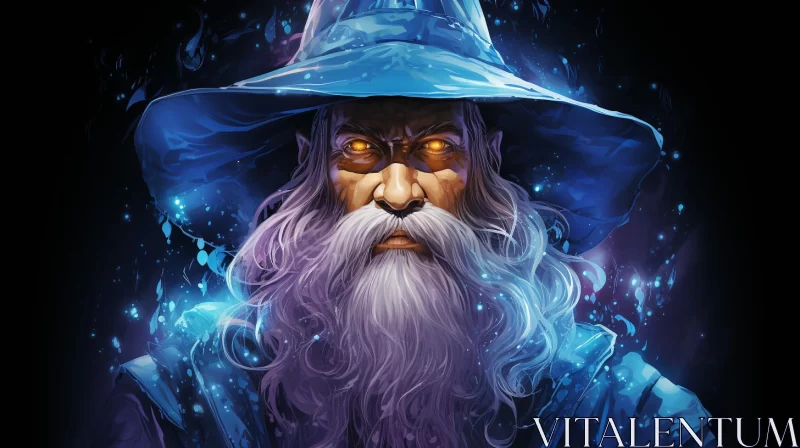 AI ART Blue Wizard in Stone - A Detailed and Epic Fantasy Portrait