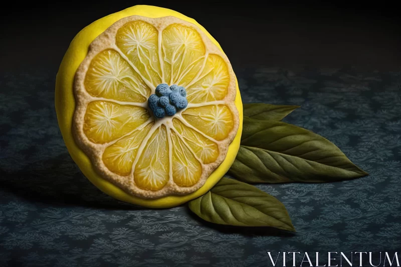 Intricate Botanical Sculpture: Lemon as Apple AI Image