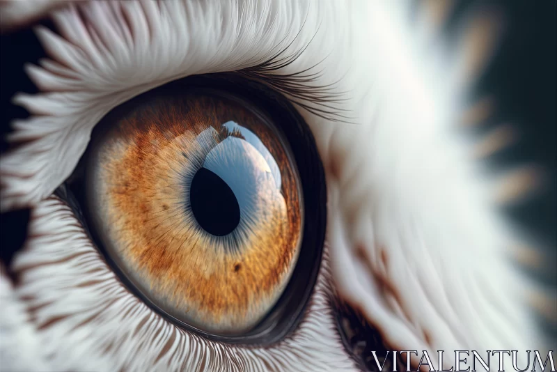 Mesmerizing Falcon's Eye Close-Up in Surrealistic Style AI Image