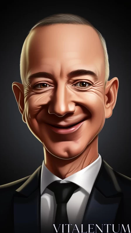 Playful Caricature of Amazon's Jeff Bezos AI Image