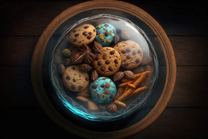 Surrealistic Cabincore Cookie Bowl - Photorealistic Art