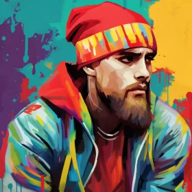Colorful Digital Painting of John Doe in Hip-Hop Style