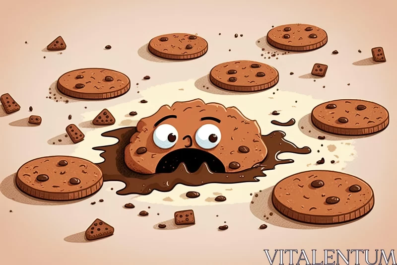 Whimsical Cartoon Cookie Illustration - Capturing Emotions AI Image