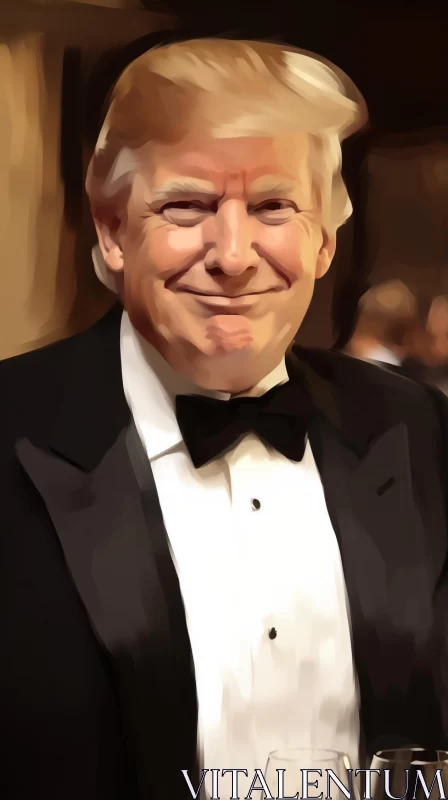 Donald Trump's Elegantly Formal Digital Portrait AI Image