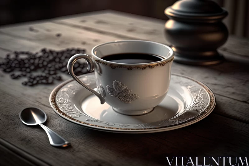 Realistic and Detailed Coffee Cup Art AI Image