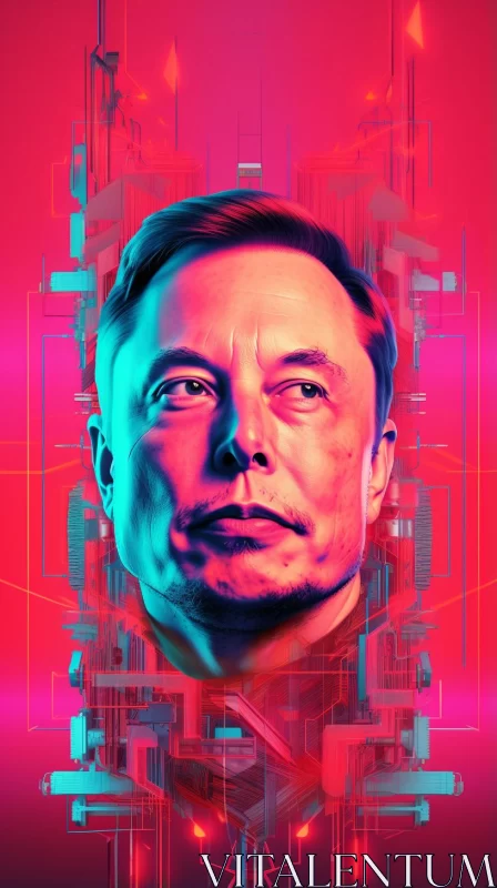 AI ART Elon Musk Abstract Digital Art Portrait
