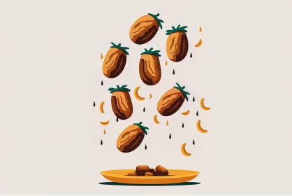 Surreal Food Art: Almonds and Bananas in Motion