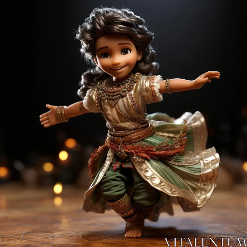 Disney Princess Figurine in Traditional Indian Attire AI Image