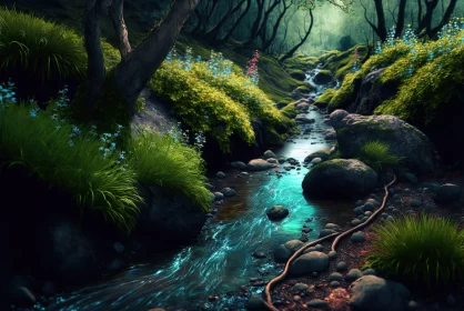 Enchanting Forest Stream: A Fairy Tale in Nature
