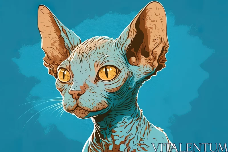 AI ART Sphynx Cat - Detailed Illustrative Portrait Art