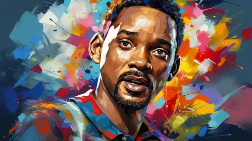 Will Smith - A Colorful Digital Neo-Expressionism Portrait