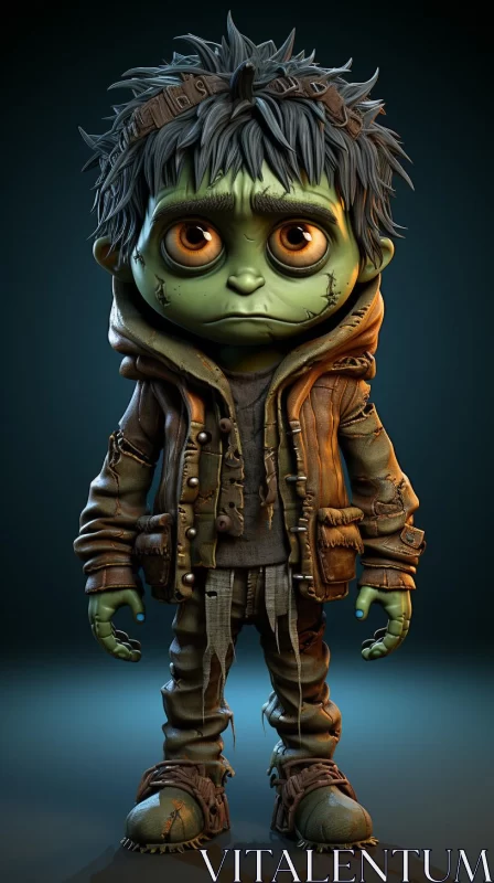 3D Cartoon Monster - A Mix of Cargo Punk and Goblin Core AI Image