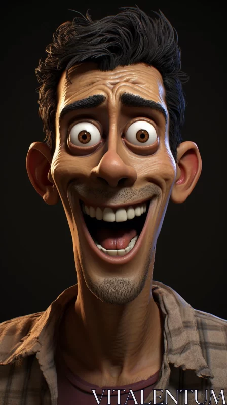 Laughing Cartoon Character in 3D: A Study in Organic Sculpting AI Image