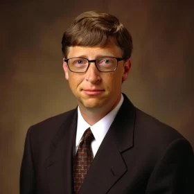 Bill Gates: Intellectual Presence in Science Academia AI Image