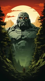 Titan-Monster Forest Poster Art AI Image