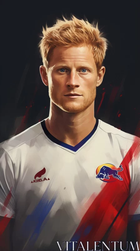 AI ART Soccer Player in White Shirt: A Kingcore Styled Realistic Portrait