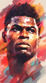 Pop Art Styled Illustration of a Football Player AI Image