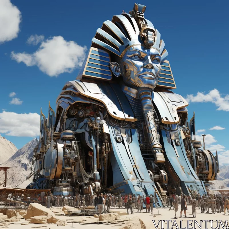 Futuristic City in Ancient Kingdom - Ornamental Structures and Gadget Sculptures AI Image