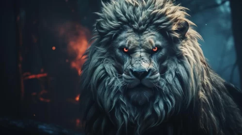 Epic Fantasy Lion Wallpaper: Kingcore's Raw Energy AI Image
