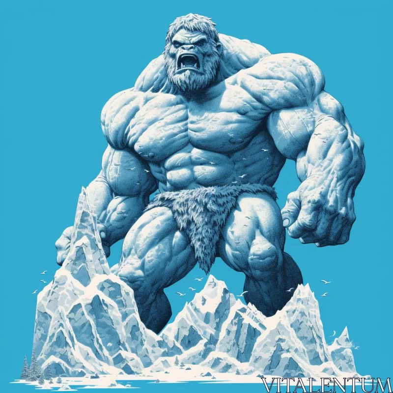 Epic Portraiture of an Ice Hulk: A Surreal Spectacle AI Image