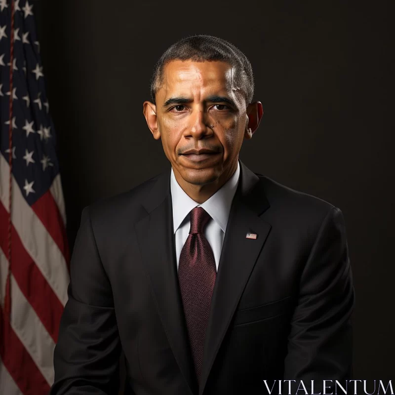 Poignant Portrait of Barack Obama AI Image