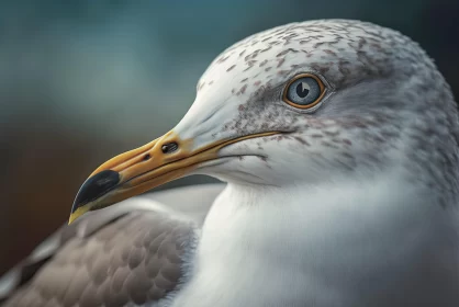 Intricate Marine Rendering of a Seagull