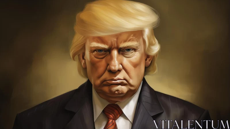 Donald Trump: A Satirical Digital Illustration AI Image