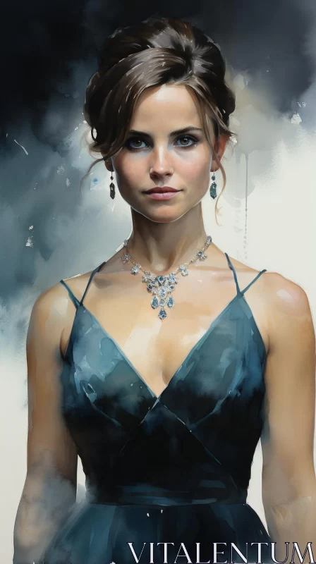 Expressive Art of Woman in Jewelry | Digital Painting AI Image