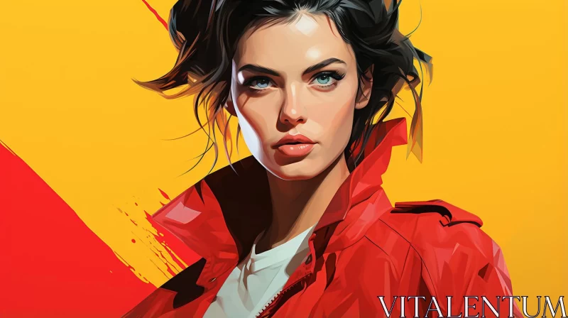 AI ART Striking Portrait of a Woman in Red