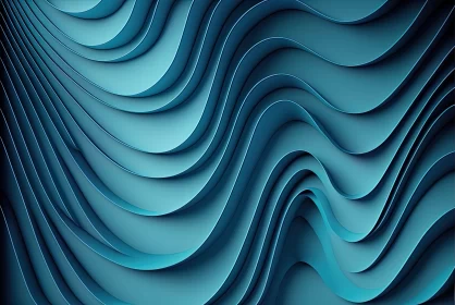 Blue Wavy Pattern: A Study in Abstract Minimalism and Sculptural Geometry