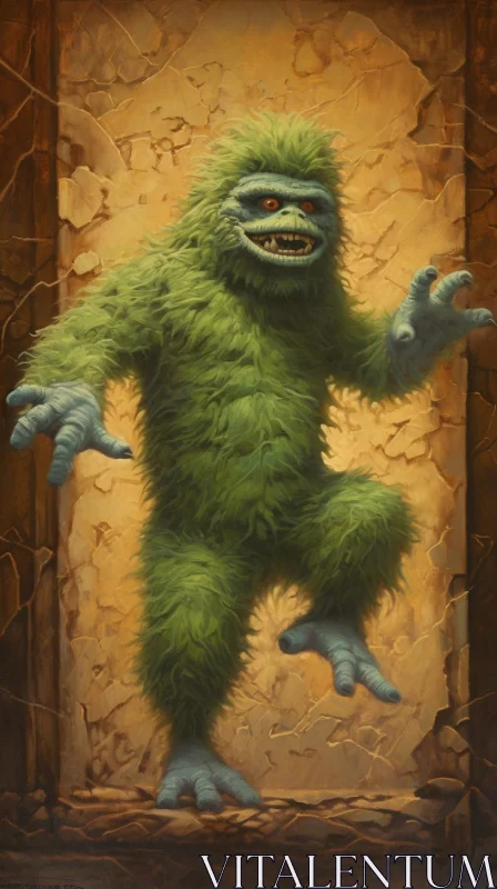 AI ART Large Green Monster - An Intriguing Display of Furry Art