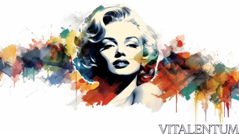 Colorful Marilyn Monroe Vintage Poster Artwork AI Image