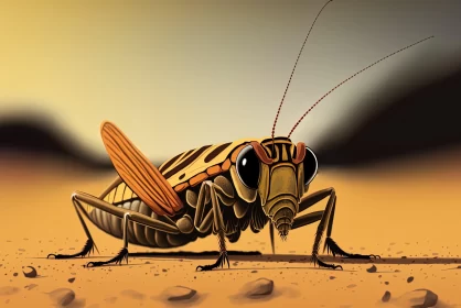 Desertwave Insect Illustration: A Dive into Science Fiction AI Image