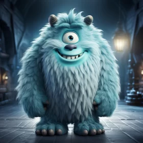 Blue Monster from Disney's Monsters University AI Image