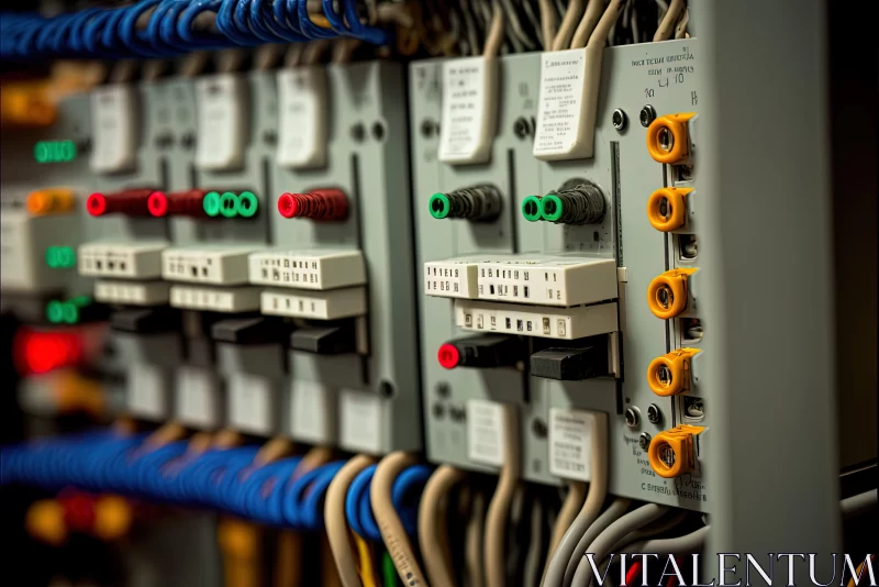 Electrical Control Panel in Varied Hues AI Image