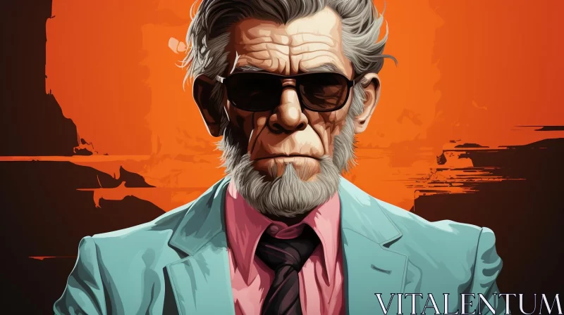 AI ART Colorful Caricature of a Man in Sunglasses - 2D Game Art Style