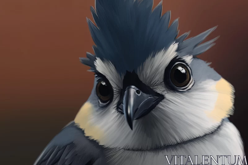 Realistic and Emotive Digital Bird Portrait AI Image