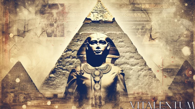 Modern Interpretation of Egyptian Pyramid Art AI Image