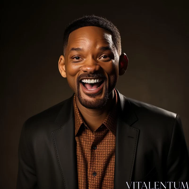Will Smith Caricature - Playful and Elegantly Formal AI Image