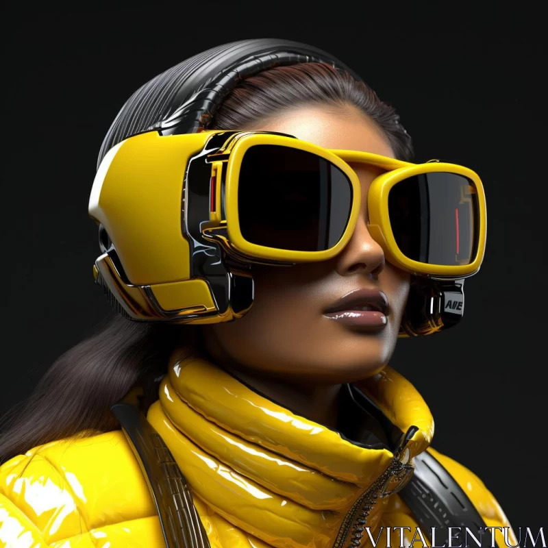 AI ART Woman in Yellow: A Blend of Sci-Fi and Fashion