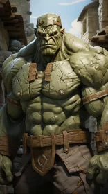 Incredible Hulk in Medieval World - A Bardcore Representation AI Image