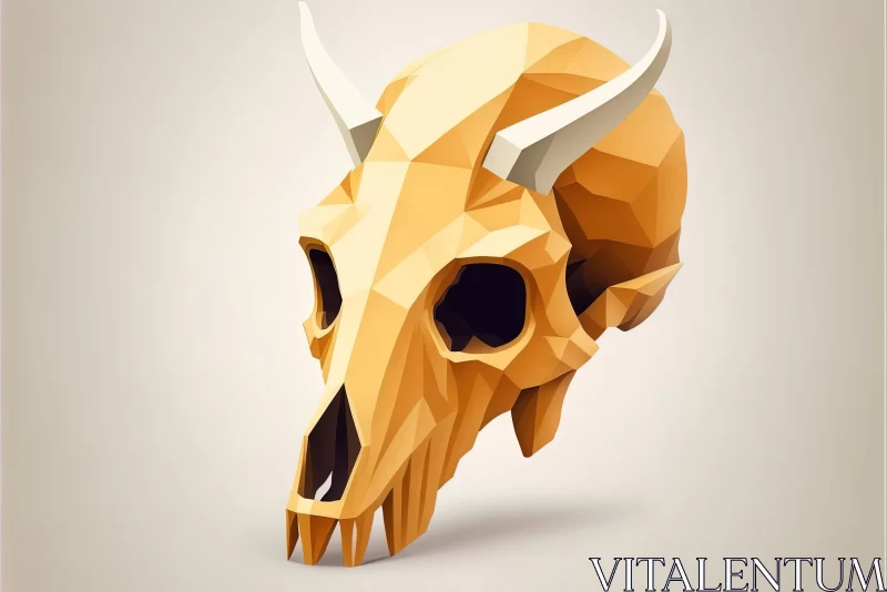 Minimalist Polygonal Skull Design in Cinema4D AI Image