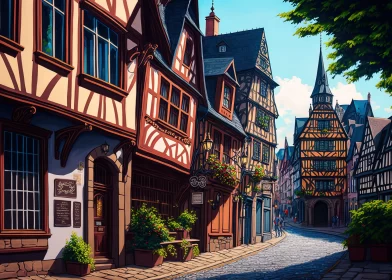 Medieval Fantasy: Captivating Old Town Street View