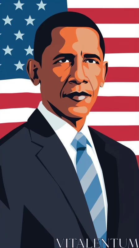 Barack Obama: A Chiaroscuro Portraiture AI Image