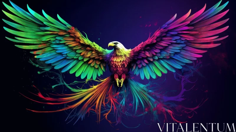 Colorful Bird Art in Flight - Multilayered Realism Concept AI Image