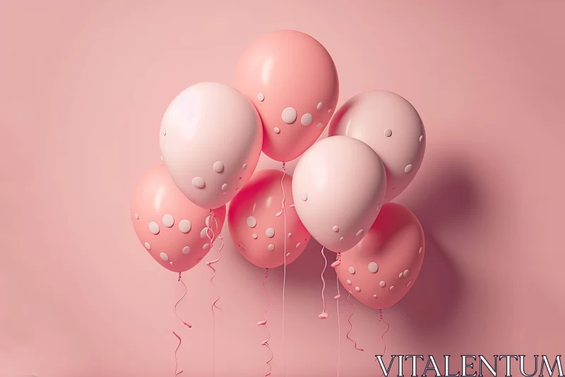 Pink Monochromatic Balloon Artwork - Playful Foampunk Composition AI Image