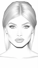Monochrome Female Portrait in Barbiecore and Dollcore Style AI Image